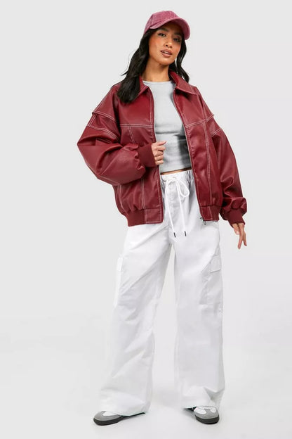 Cherry Luxe Bomber