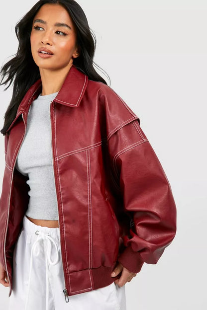 Cherry Luxe Bomber